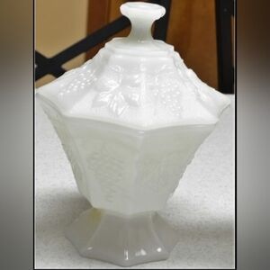 Vintage Milk Glass Candy Dish
